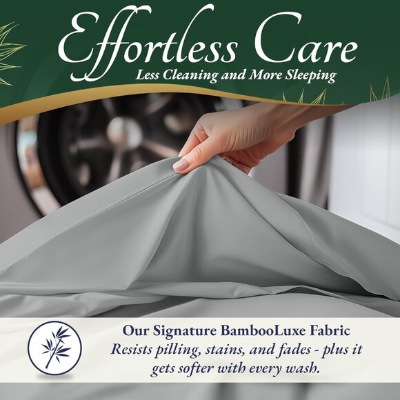 4- NIB Bamboo Sheets Full Size 4 pcs-Ultra Soft & Luxuriously Cooling, 17" Deep - Picture 4 of 7